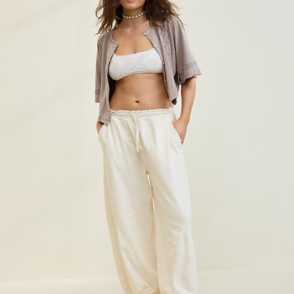 Aerie Baggy Barrel Leg Fleece Pant NWT